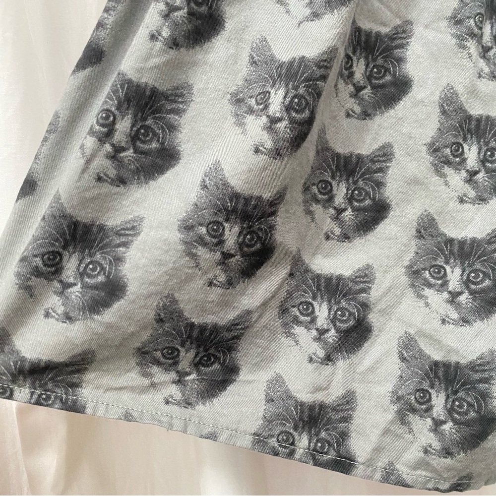 GAP Gray Cat Kitten Full Mini Skirt - S M 8 - Picture 3 of 5